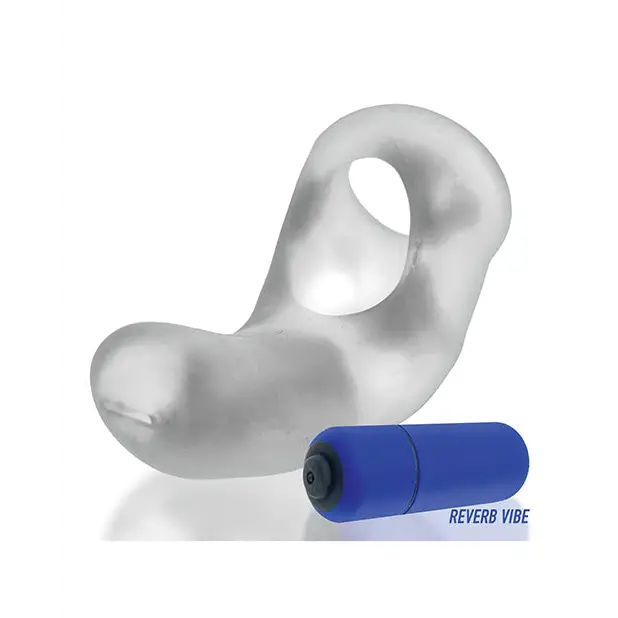 Hunky Junk Buzzfuck Sling w/Taint Vibe - Clear Ice - Penis Enhancement