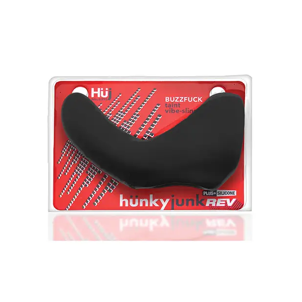 Hunky Junk Buzzfuck Sling w/Taint Vibe - Tar Ice - Penis Enhancement