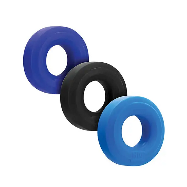 Hunky Junk C Ring Multi Pack - Cobalt Pack of 3 - Penis Enhancement
