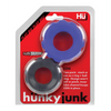 Hunky Junk Cog Ring 2 Size Double Pack - Cobalt & Tar Pack of 2 - Penis Enhancement