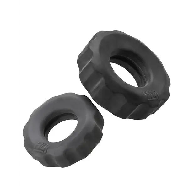 Hunky Junk Cog Ring 2 Size Double Pack - Tar & Stone Pack of 2 - Penis Enhancement