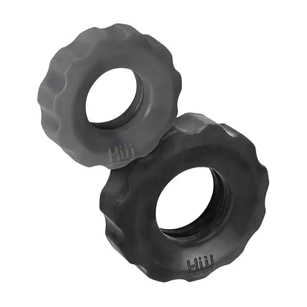 Hunky Junk Cog Ring 2 Size Double Pack - Tar & Stone Pack of 2 - Penis Enhancement