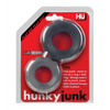 Hunky Junk Cog Ring 2 Size Double Pack - Tar & Stone Pack of 2 - Penis Enhancement
