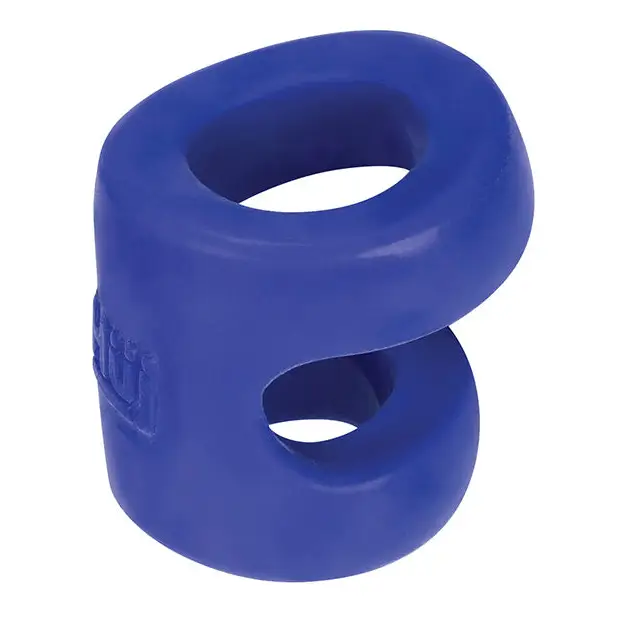 Hunky Junk Connect Cock Ring w/Balltugger - Cobalt - Penis Enhancement