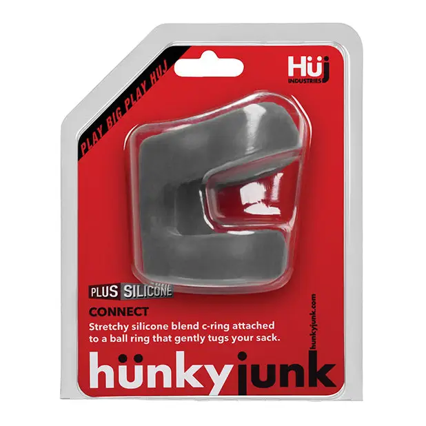 Hunky Junk Connect Cock Ring w/Balltugger - Stone - Penis Enhancement