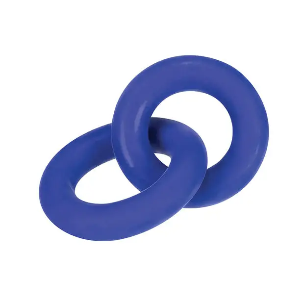 Hunky Junk Duo Linked Cock & Ball Rings - Cobalt - Penis Enhancement