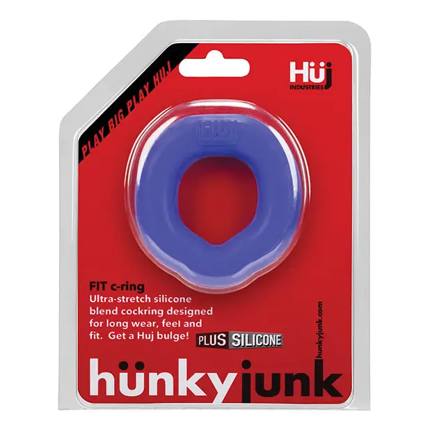 Hunky Junk Fit Ergo C Ring - Cobalt - Penis Enhancement