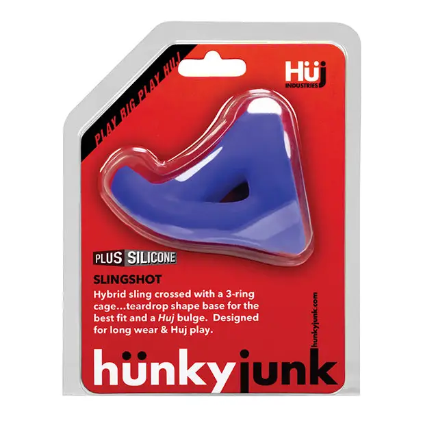 Hunky Junk Slingshot 3 Ring Teardrop - Cobalt - Penis Enhancement