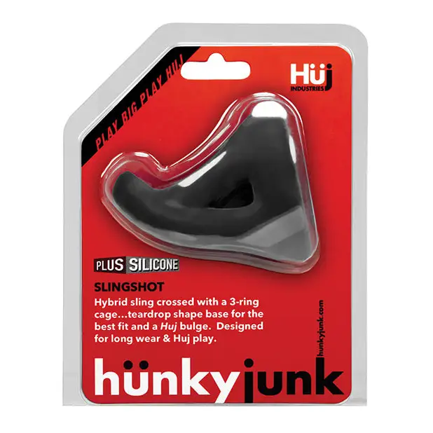 Hunky Junk Slingshot 3 Ring Teardrop - Tar - Penis Enhancement