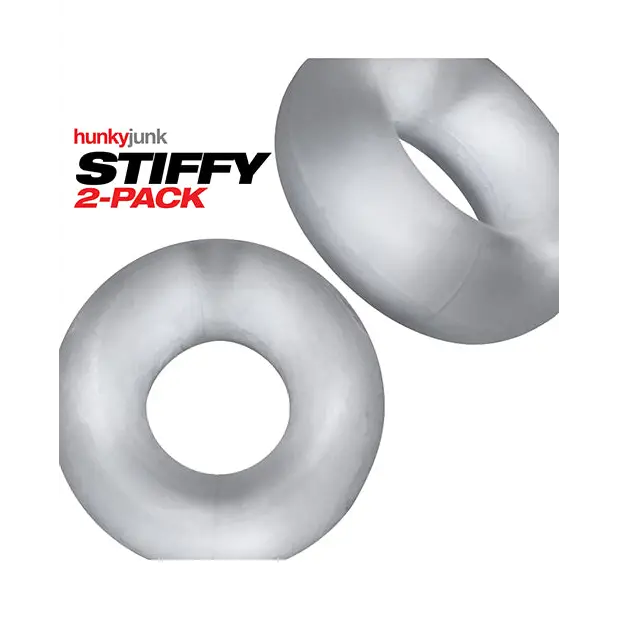 Hunky Junk Stiffy 2 Pack Cockrings - Clear Ice - Penis Enhancement