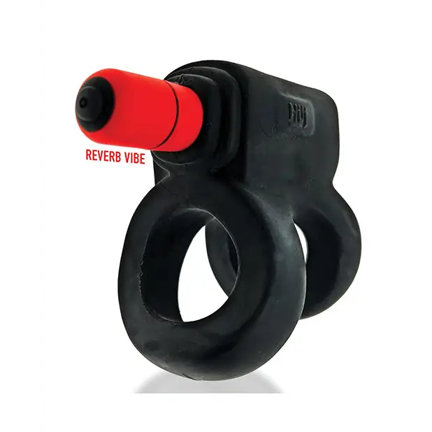 Hunkyjunk Revhammer Shaft Vibe Ring - Tar Ice w/Red Vibe - Penis Enhancement