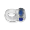 Hunkyjunk Revring Cock Ring w/Vibe - Clear w/Blue Vibe - Penis Enhancement