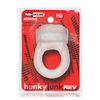Hunkyjunk Revring Cock Ring w/Vibe - Clear w/Blue Vibe - Penis Enhancement