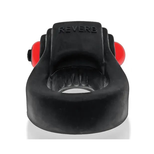 Hunkyjunk Revring Cock Ring w/Vibe - Tar w/Red Vibe - Penis Enhancement