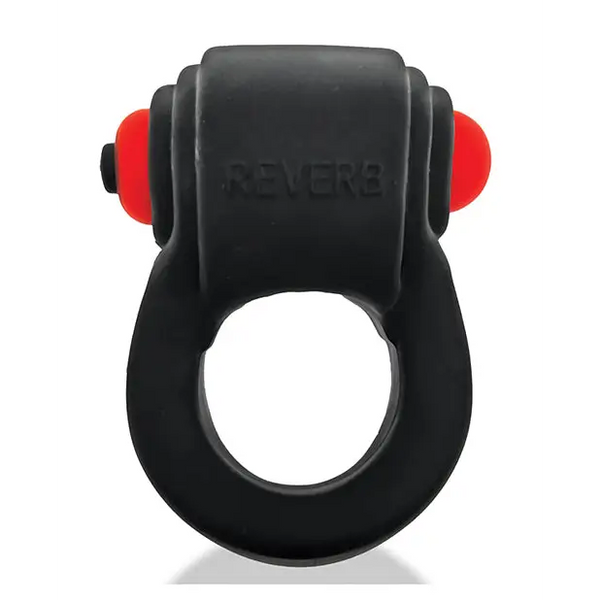 Hunkyjunk Revring Cock Ring w/Vibe - Tar w/Red Vibe - Penis Enhancement