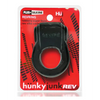 Hunkyjunk Revring Cock Ring w/Vibe - Tar w/Red Vibe - Penis Enhancement