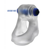 Hunkyjunk Revsling Sling w/Vibe - Clear Ice w/Blue Vibe - Penis Enhancement