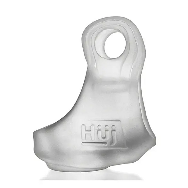 Hunkyjunk Revsling Sling w/Vibe - Clear Ice w/Blue Vibe - Penis Enhancement
