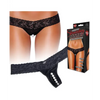Hustler Stimulating Panties w/Pearl Pleasure Beads Black M/L - Stimulators