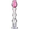 Icicles No. 12 Hand Blown Glass Massager - Clear w/Rose Tip - Dongs & Dildos