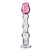 Icicles No. 12 Hand Blown Glass Massager - Clear w/Rose Tip - Dongs & Dildos