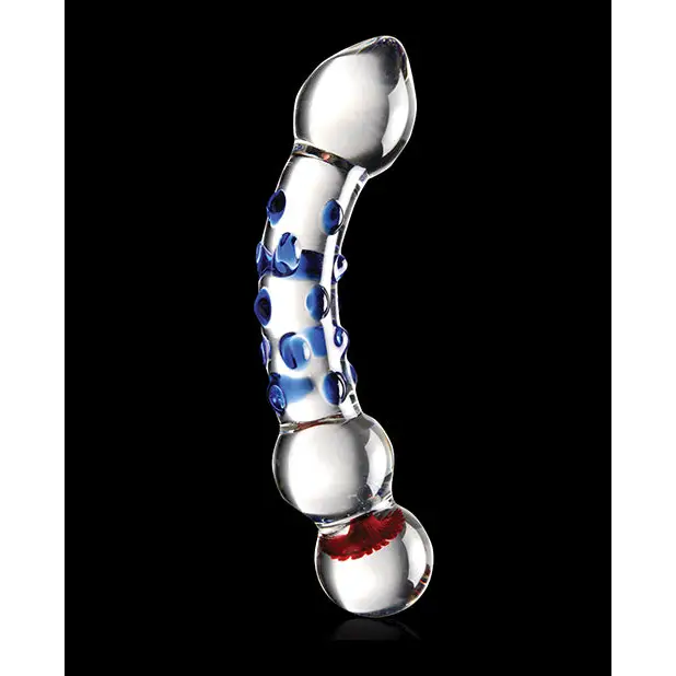 Icicles No. 18 Hand Blown Glass Massager - Clear w/Blue Knobs - Dongs & Dildos