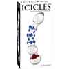 Icicles No. 18 Hand Blown Glass Massager - Clear w/Blue Knobs - Dongs & Dildos