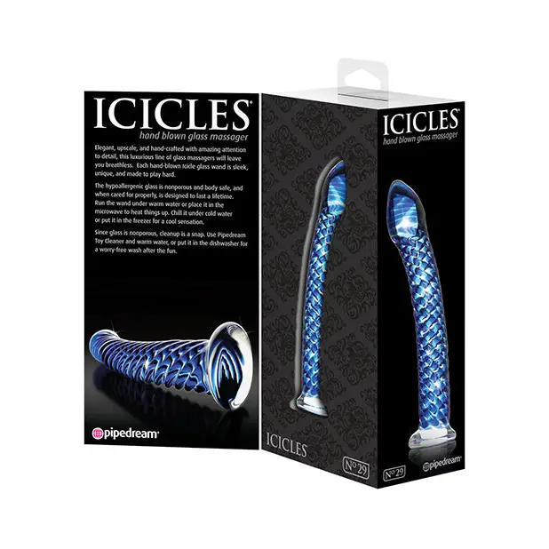 Icicles No. 29 Hand Blown Glass - Clear w/Ridges - Dongs & Dildos