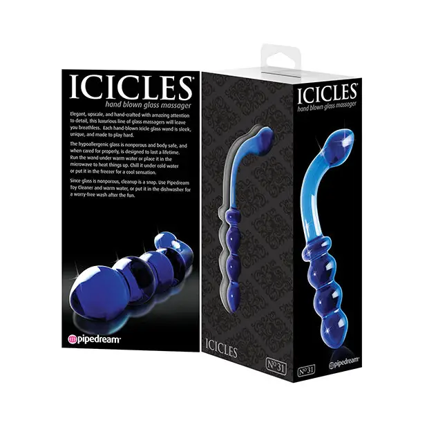 Icicles No. 31 Hand Blown Glass - Blue G Spot - Dongs & Dildos