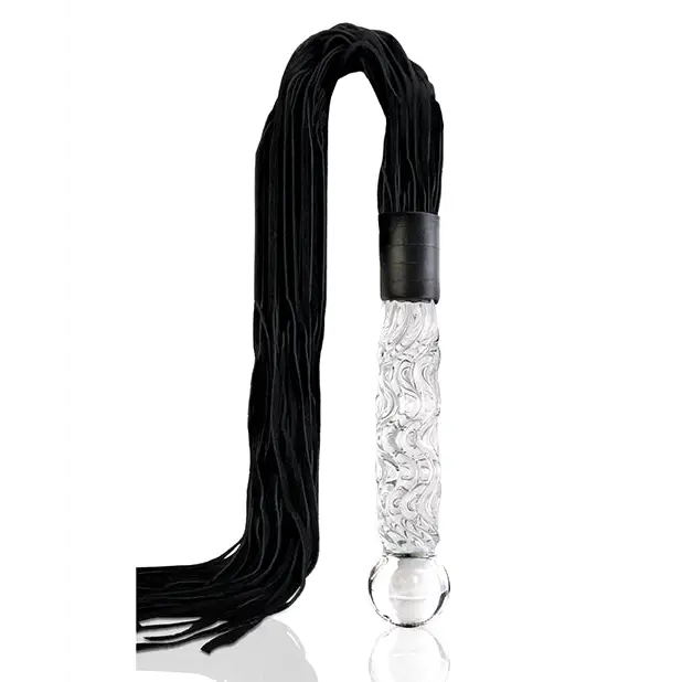 Icicles No. 38 Hand Blown Glass Handled Whip - Clear - Dongs & Dildos