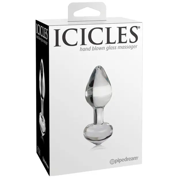 Icicles No. 44 Hand Blown Glass Butt Plug - Clear - Anal Products