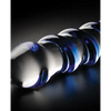 Icicles No. 5 Hand Blown Glass Massager - Clear w/Blue Swirls - Dongs & Dildos