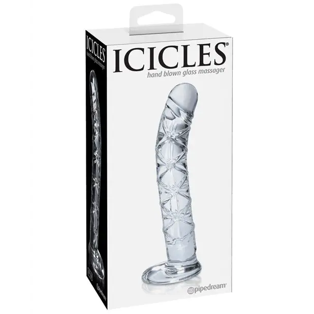 Icicles No. 60 Hand Blown Glass G Spot Dong - Clear - Dongs & Dildos