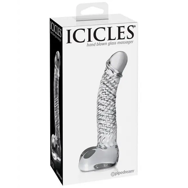 Icicles No. 61 Hand Blown Glass G Spot Dong - Clear - Dongs & Dildos