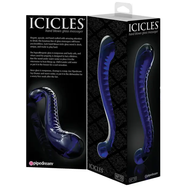 Icicles No. 70 Hand Blown Glass G-Spot Dildo - Purple - Dongs & Dildos