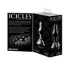 Icicles No. 77 Hand Blown Glass Rose Butt Plug - Black - Anal Products