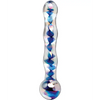 Icicles No. 8 Hand Blown Glass Massager - Clear w/Inside Blue Swirls - Dongs & Dildos