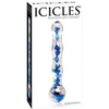 Icicles No. 8 Hand Blown Glass Massager - Clear w/Inside Blue Swirls - Dongs & Dildos