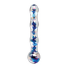 Icicles No. 8 Hand Blown Glass Massager - Clear w/Inside Blue Swirls - Dongs & Dildos