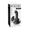 Icicles No. 84 Hand Blown Glass Vibrating Butt Plug w/Remote - Black - Anal Products