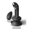 Icicles No. 84 Hand Blown Glass Vibrating Butt Plug w/Remote - Black - Anal Products