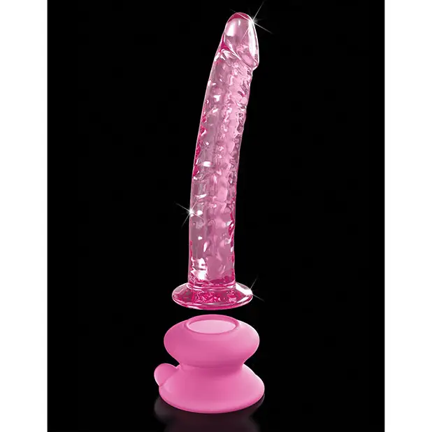 Icicles No. 86 Hand Blown Glass Massager w/Suction Cup - Pink - Dongs & Dildos