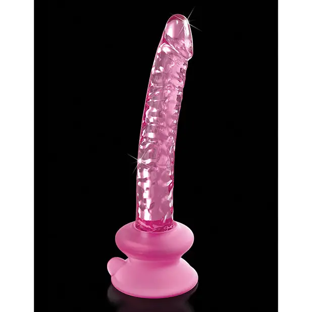 Icicles No. 86 Hand Blown Glass Massager w/Suction Cup - Pink - Dongs & Dildos