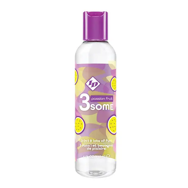 ID 3some 3 in 1 Lubricant - 4 oz Passion Fruit - Lubricants