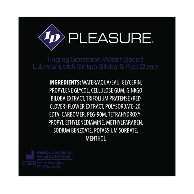 ID Pleasure Waterbased Tingling Lubricant - 2.2 oz Flip Cap Bottle - Lubricants
