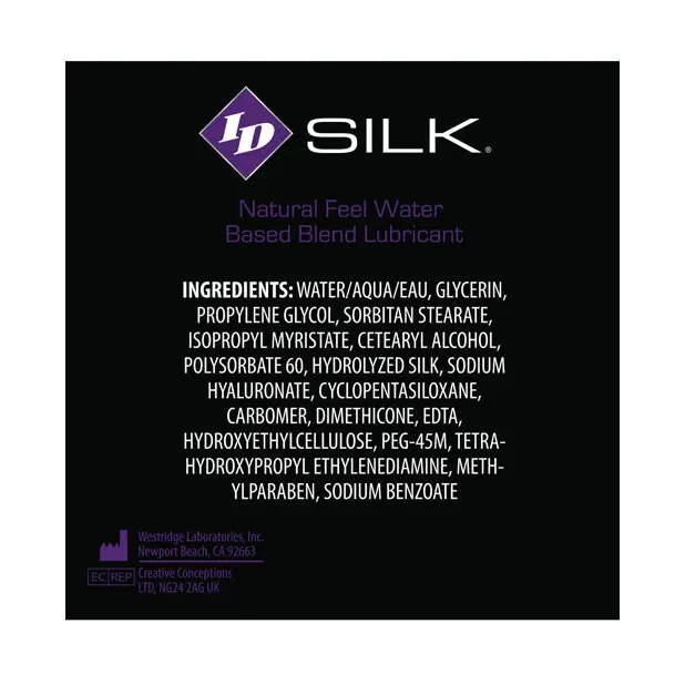 ID Silk Natural Feel Lubricant - 4.4 oz Flip Cap Bottle - Lubricants