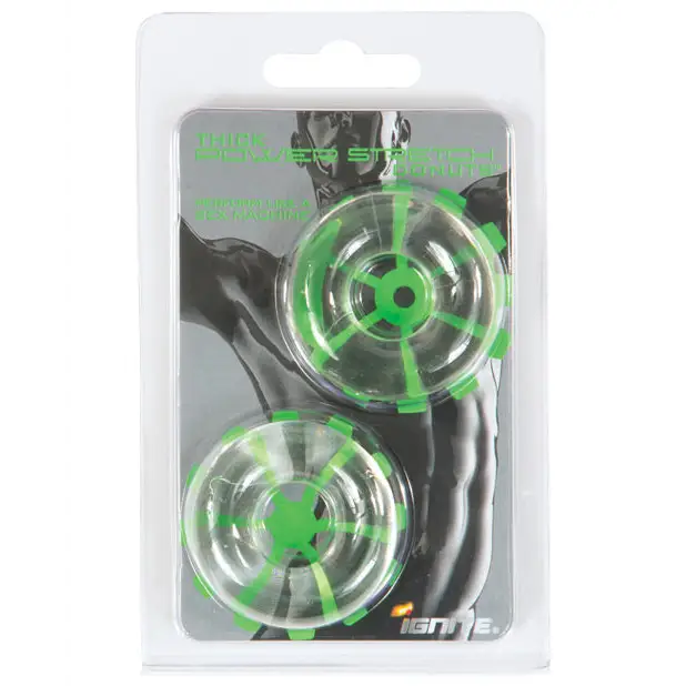 Ignite Thick Power Stretch Donuts - Clear Pack of 2 - Penis Enhancement