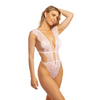 Imani Eyelash Lace Soft Cup High Leg Teddy Pink Tulle S/M