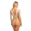 Imani Eyelash Lace Soft Cup High Leg Teddy Pink Tulle S/M
