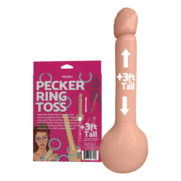 Inflatable Pecker Ring Toss - Asst. Color Rings - Games for Parties